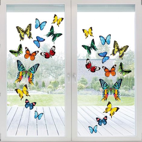 (1 Stück) Schmetterlings-Antikollisions-Fensteraufkleber, Frühling/Sommer-Antihaft-Fensteraufkleber für Fenster, Türen und Schlafzimmer (1/5)