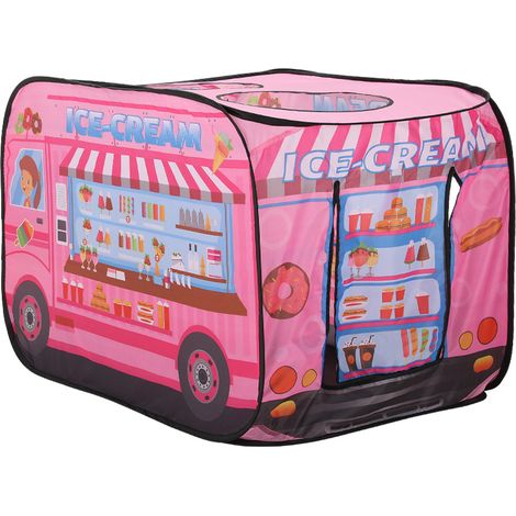 Ice Cream Truck-Themed Play Tent with 2 Top Openings (1/4)