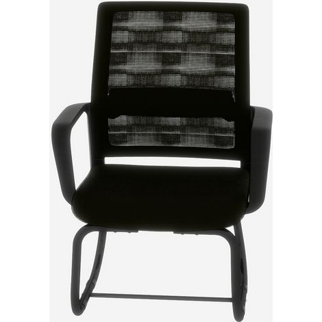 Moderne minimalistische Bürostuhl aus Metall und Netz, schwarz, mit Armlehnen (1/5)