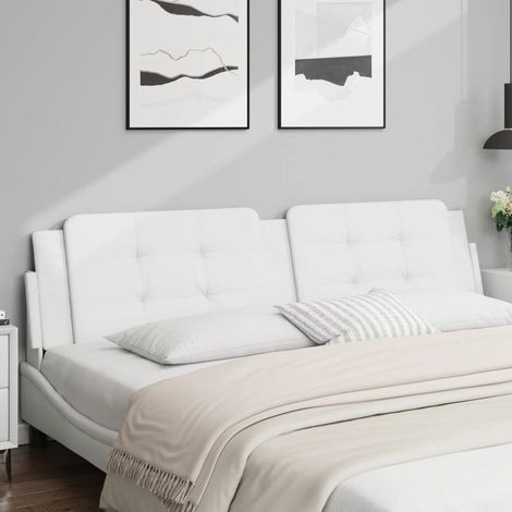 vidaXL Cuscino Testiera Zadar Bianco 193 cm in Similpelle (1/5)
