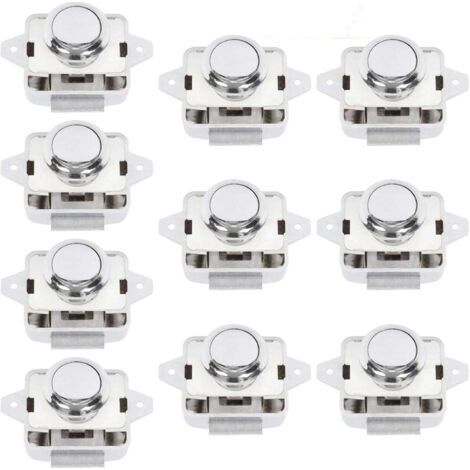 BoutonPoussoir Pour Porte de CampingCar, Fermeture Pratique Pour Meubles, 10 Pièces (1/5)