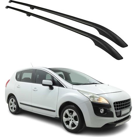 OMAC Barres de Toit longitudinales Compatible avec Peugeot 3008 2009-2016 Aluminium Noir (1/5)