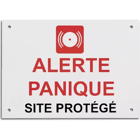 Panneau extérieur 'ALERTE PANIQUE - SITE PROTÉGÉ' - PVC résistant (format A5)