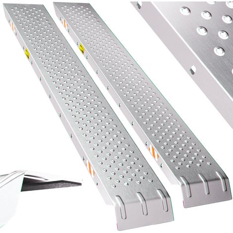 Deuba – Heavy duty galvanised steel loading ramps – 400kg capacity – Non-slip surface for motorcycles, mobility scooters, wheelchairs – Portable and lightweight (1/7)