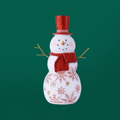 Statue Bonhomme De Neige - Décoration Résine Pour Noël - Intérieur Salon Bureau Bureau Étagère Cheminée - 1 Pièce (1/4)