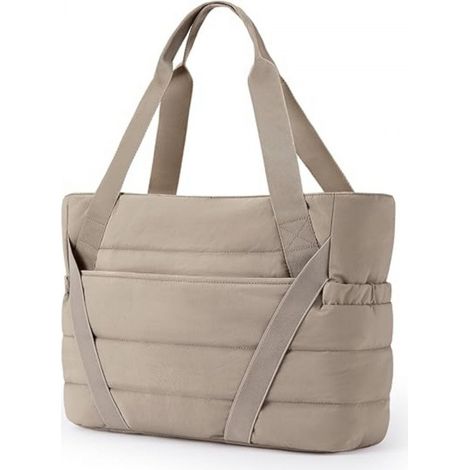 Sac fourre tout matelassé en coton avec fermeture éclair pour femme, de sport et yoga (1/4)