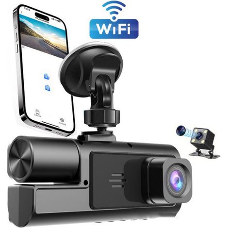 Dashcam Avant Arriere - 4K + 1080P - Angle 170°/140° - Vision Nocturne HDR - GPS Intégré - WiFi - Enregistrement Boucle - Détection Mouvement - 2 Pièces (1/5)