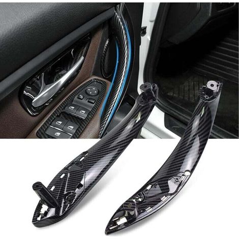 2 Stück, kompatibel mit BMW 3er-Reihe F30 F31 F34 F80, Innentürgriff links + rechts, Innentürgriff für 4er-Reihe F32 F33 F36 F82 F83 (Kohlefaser)