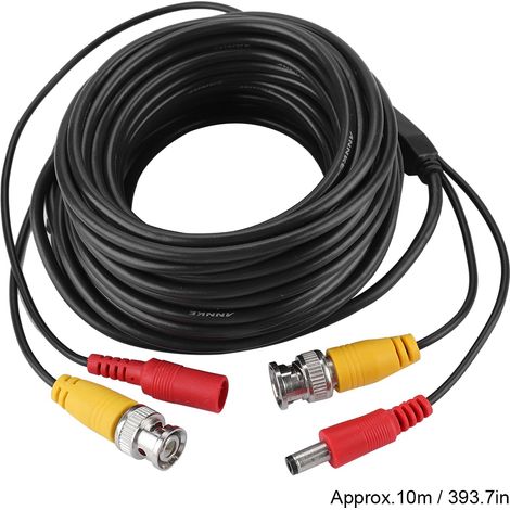 Câble d'extension vidéo BNC 2.1mm pour CCTV, usage commercial et résidentiel (10 mètres) (1/5)