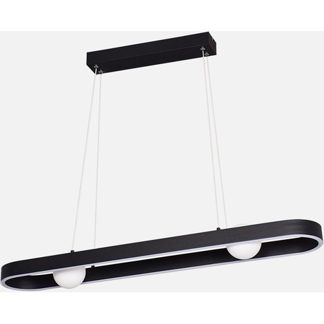 Suspension Fermoselle 24W+6W 4000K noire, orientable, 87,5 x 15 cm, 2550 lm