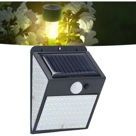 Lampe solaire LED à détecteur de mouvement pour cours, jardins et maisons applique murale solaire à haut flux lumineux. (1/5)