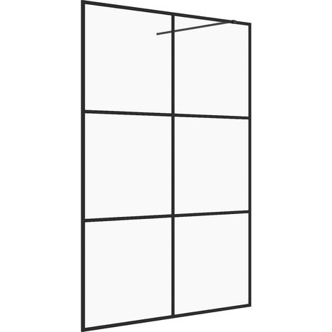 Paroi de douche avec verre cloison de baignoire accessoire de salle de bain cloison de douche maison intérieur ESG transparent 140 x 195 cm noir (1/4)