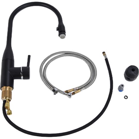 Robinet de cuisine extractible G1/2, mitigeur lavabo avec douchette rétractable, pulvérisateur intégré (1/5)