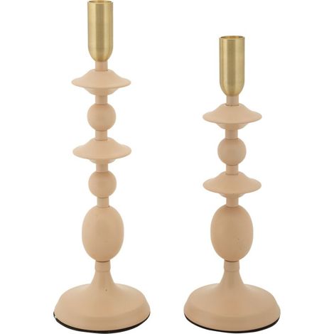 PORTAVELAS GEMINI ROSA SET DE 2 PIEZAS CM Ø 10X29-10X33 (1/5)