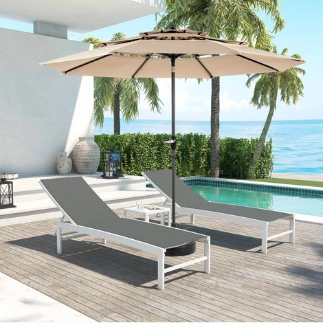 Ombrellone da giardino 3 livelli inclinabile 10FT OKMYHOME (1/5)