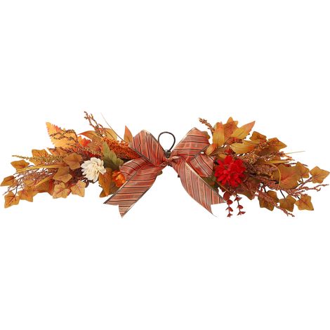 Couronne d'automne exquise, réutilisable et décorative pour porte d'entrée, idéale pour la maison, les boutiques, les hôtels et les restaurants. (1/5)