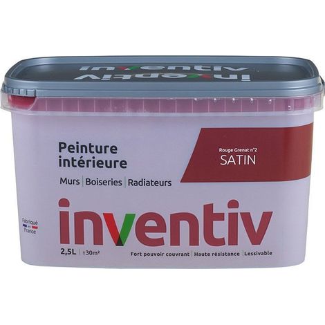 Peinture Intérieure Satin Rouge Grenat 2,5L - INVENTIV