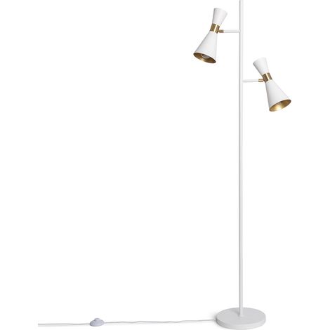 LED Stehlampe aus Metall 2 Spots Jigger Weiß (1/5)