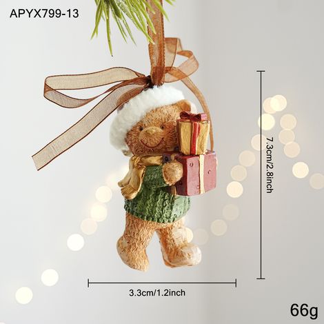 Décoration de Noël en résine peinte, suspension pour sapin avec cloche rétro en relief, ornement coloré style cartoon, accessoire festif pour maison et fête (1/5)