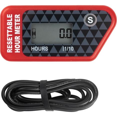 Compteur horaire de maintenance numérique, minuterie de travail réinitialisable, rappel des intervalles SVC pour générateur de tondeuse à gazon marin ATV moteur hors-bord (ROUGE) (1/5)