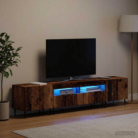 vidaXL 3 Piece LED TV Cabinet Old Wood Engineered Wood (1/5)