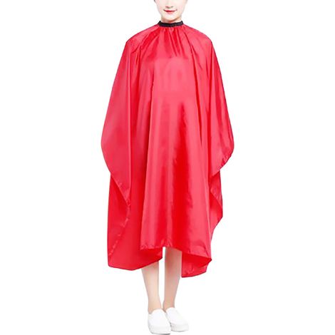 Capa de peluquería unisex impermeable y ajustable para salones de belleza y cortes de pelo, color rojo.