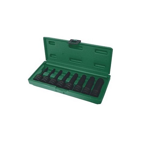 Jonnesway Klucze Imbusowe Udarowe 1/2" Completo 8 Piezas (5, 6, 8, 10, 12, 14, 17, 19 mm), herramienta profesional, alta resistencia, para trabajos mecánicos exigentes S05A408S
