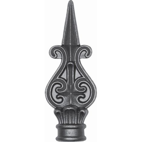 Deco Fer Forge – Pointe de lance en fer forgé H127mm – Base ronde Ø20mm – À souder pour portails et clôtures – Finition brute à peindre