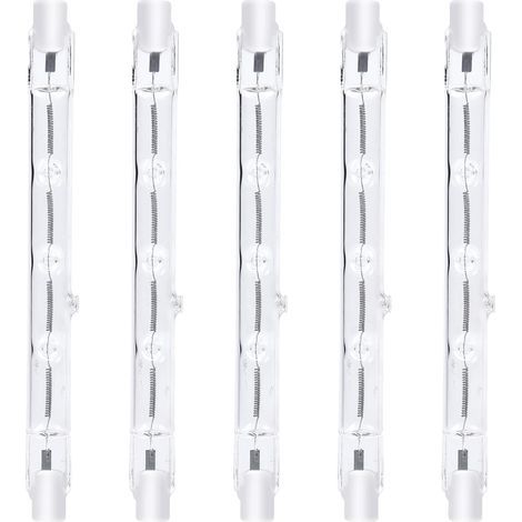 118mm R7s Dimmable ampoule halogène crayon 300W Blanc Chaud 2800K r7s linéaire 3000lm AC220-240V J118 Projecteur Halogène Linéaire pour l’éclairage de paysage,sécurité,lampadaire (5pcs) [Classe énergé (1/5)