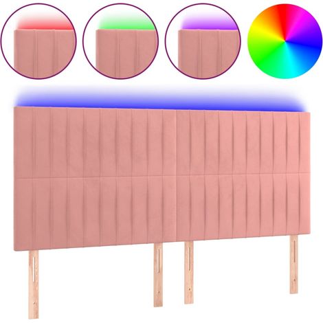 Maison Exclusive - Testiera a LED rosa 200x5x118/128 cm in Velluto