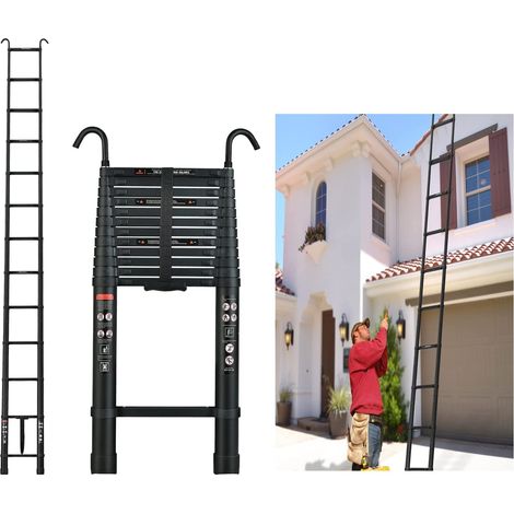 Échelle Télescopique en Aluminium 5m - Normes EN131 - Pliable - 13 marches - Charge Maximale 150 kg
