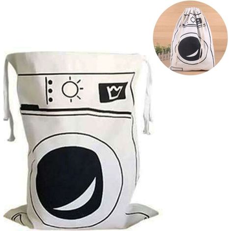 Sac de voyage pour linge sale avec cordon de serrage, sac de rangement textile pour vêtements, format 65 × 45 cm, pratique et réutilisable (1/5)
