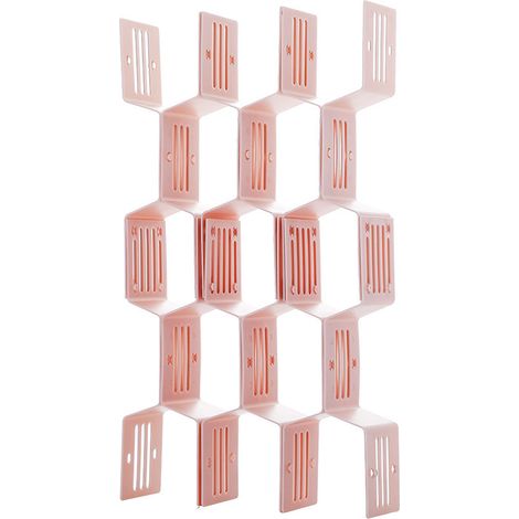 12 Feuilles Séparateur Tiroir Sous-Vêtements Organisateur Rangement Diviseur pour Ceinture Écharpe Chaussettes Rose (1/5)