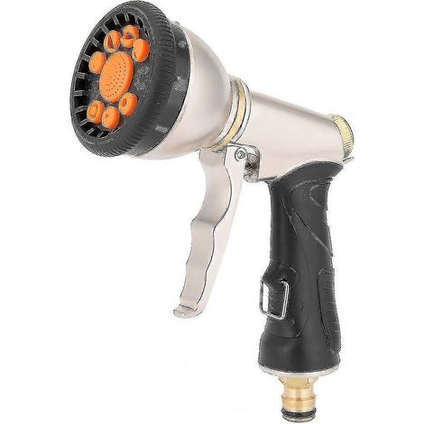 Expandable Garden Hose Spray Nozzle, 9-way Multi Functional Heavy Duty Metal1pcs-black (1/3)