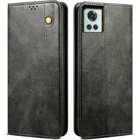 Echtlederhülle aus gewachstem Crazy Horse-Leder für 10R- und Ace-Handys, robuster und eleganter Schutz, kratzfeste, geölte Oberfläche, Hartschalenetui passend für kompatible Modelle, praktische Tasche (1/4)