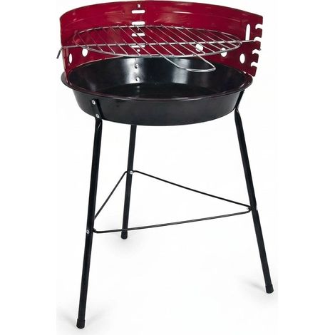Barbecue a Carbone Portatile con Paravento Griglia in Acciaio 33x53 cm
