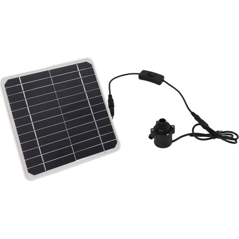 Kit de pompe à eau solaire 50 W avec panneau solaire, fonctionnement 24 h/24, pompe pour fontaine à eau avec interrupteur de réglage, idéale pour l'abreuvement des oiseaux et des poissons. (1/5)