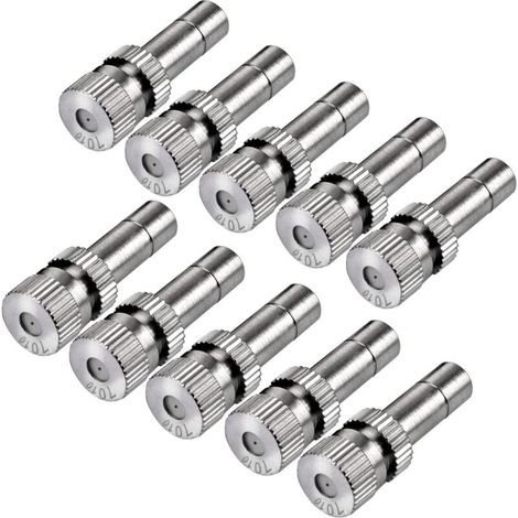 10 boquillas de latón de baja presión para nebulizador de sistemas de refrigeración y humidificación (0,8 mm - 0,7 mm) (1/5)