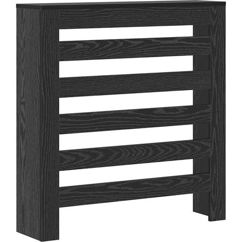 Cache-radiateur rectangulaire avec étagère supérieure 78 x 20 x 82 cm en bois d'ingénierie chêne noir (1/5)