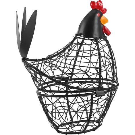 INOOMP Eierkarton mit luftigem, schwarzem Eisendesign in Form einer Henne (1/5)