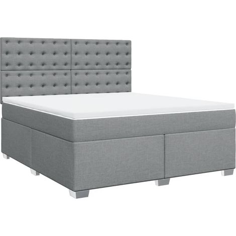 Maison Exclusive - Giroletto a Molle con Materasso Grigio Chiaro180x200 cm Tessuto