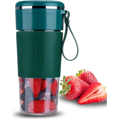 Mixeur Portable - 300 ml - Batterie Rechargeable USB - 6 Lames - 65 W - Pour Smoothies et Préparations Liquides - 1 Pièce (1/5)