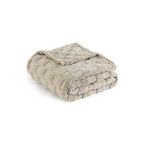 Couverture polaire King Size pour lit - Grande couverture douce et confortable à carreaux, jeté moelleux et chaud pour femmes et filles, bleue (1/4)