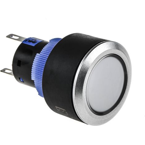 Bouton-poussoir, Momentané lumineux, LED Jaune, Unipolaire à deux directions (1RT), 3 A, 5 A, Transparent, Montage (1/4)