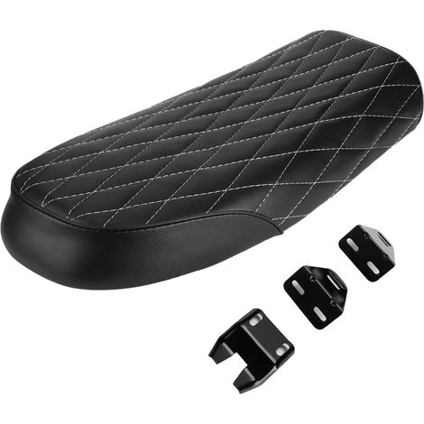 Sellerie moto vintage en cuir PU, selle plate noire compatible CB CL AX100 CG125 (1/5)