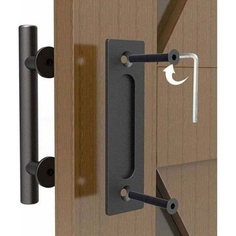 Poignée De Porte De Grange - Métal - Noir - Pour Porte Coulissante Et Placard - 1 Pièce (1/4)