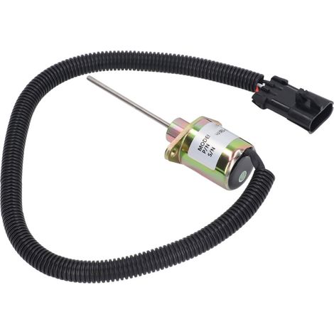 Électrovanne d'arrêt de carburant pour moteur d'excavatrice Kubota V2203 DI 12V CC (réf. 1503ES 12A5SUC9SCC28) (1/5)