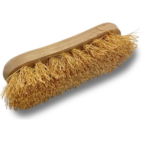 Kibros – Brosse de nettoyage en chiendent – Monture bois – Nettoyage pont, mur, sol, carrelage – Dimensions 19x5 cm – Garnissage naturel (1/5)