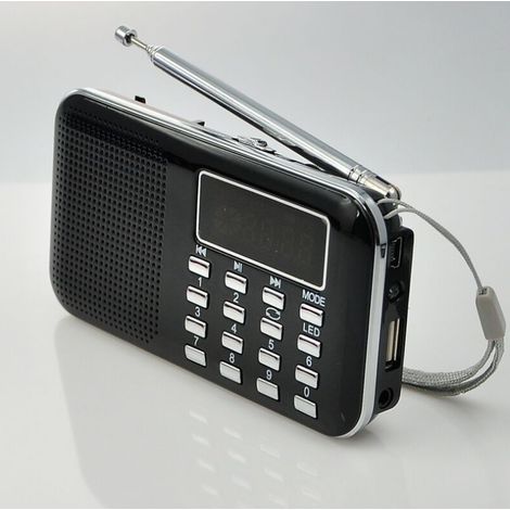 Radio AM/FM portable, petite radio portable rechargeable, batterie rechargeable intégrée de 1800 mAh, radio à transistors, avec fonction d'éclairage de secours.