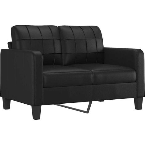 Sofá de 2 plazas de cuero sintético negro 120 cm vidaXL